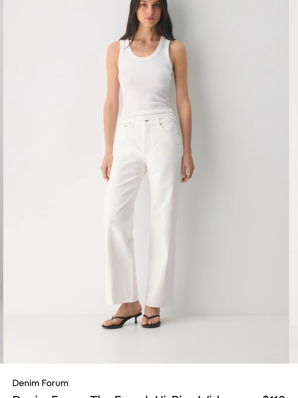Denim Forum Wide-Leg Jeans in White